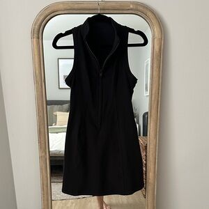 ALO Yoga Black Sleeveless Zip-Front Mini Dress